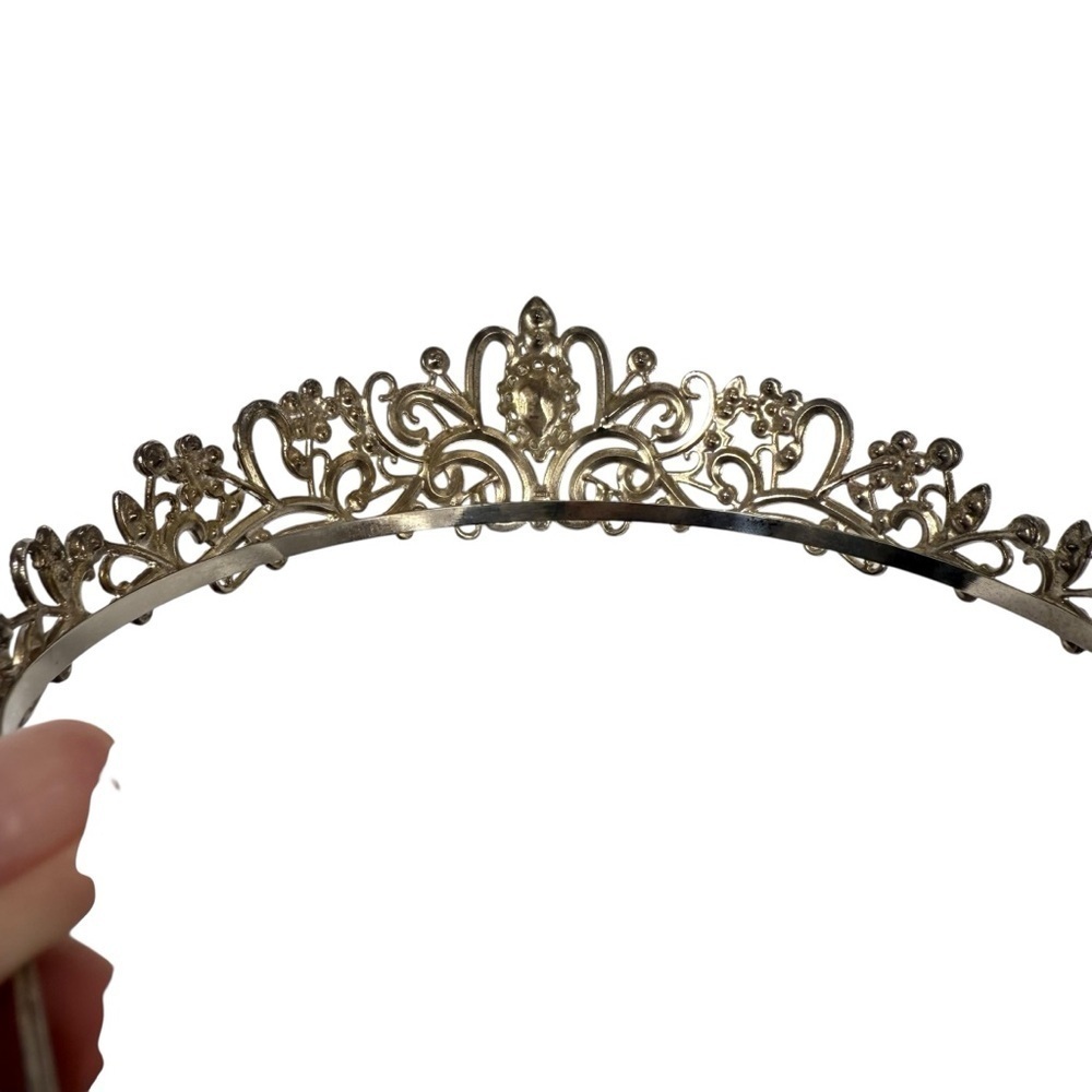 Tiara Silver rhinestone bride quinceanera princess crown - Picture 4 of 4